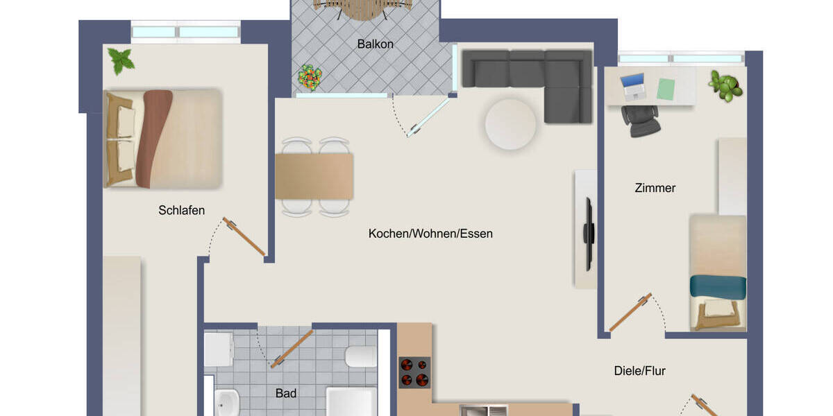 Etagenwohnung Herrenberg / Gültstein Gültstein - 3 Zimmer, 64 m&sup2;, 394.500&euro; | Angebot:25738272