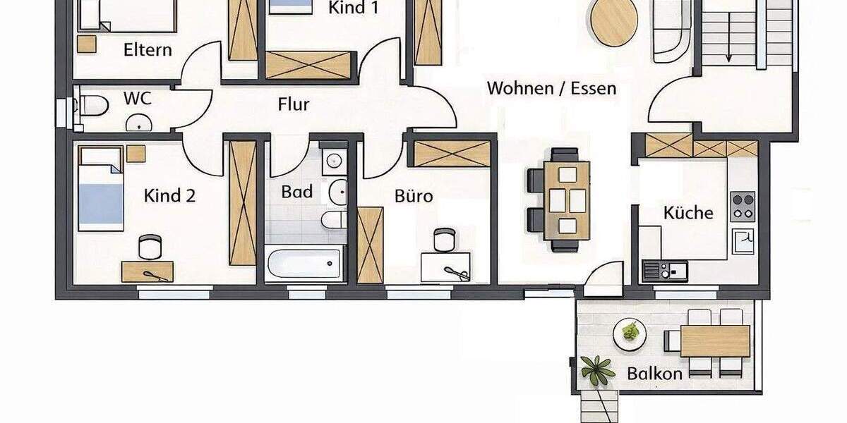 Etagenwohnung Ostfildern Scharnhauser Park - 5 Zimmer, 112 m&sup2;, 495.000&euro; | Angebot:25799375