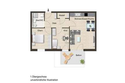 Wohnung Hochdorf - 3 Zimmer, 67 m&sup2;, 319.000&euro; | Angebot:23633701