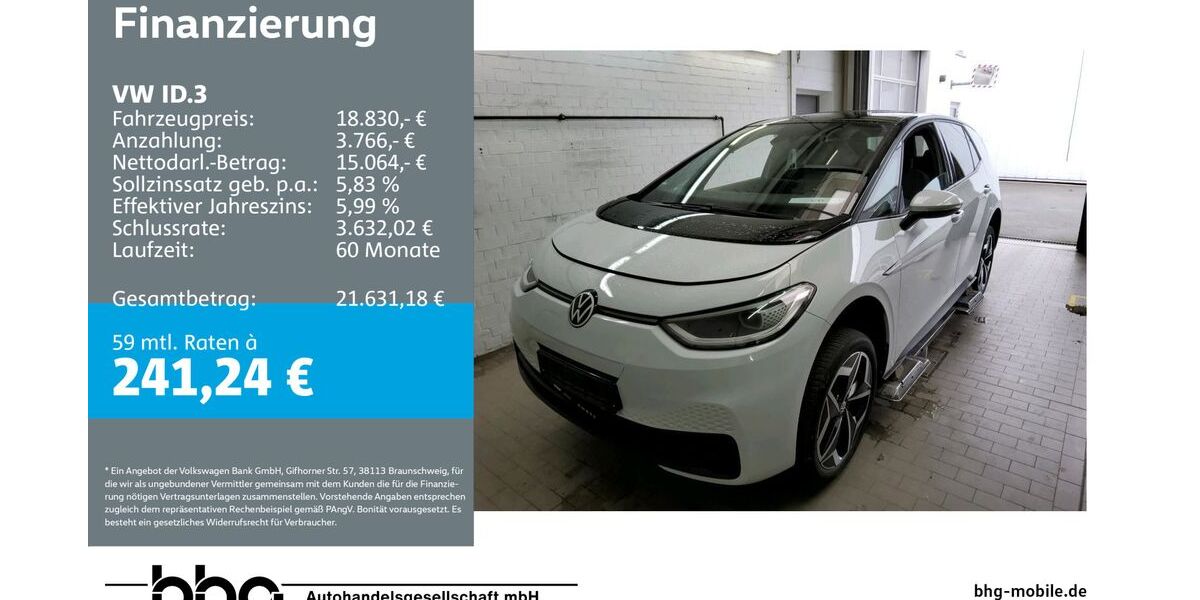 VW ID.3 51.772 km 18.830 &euro; Reutlingen 72770