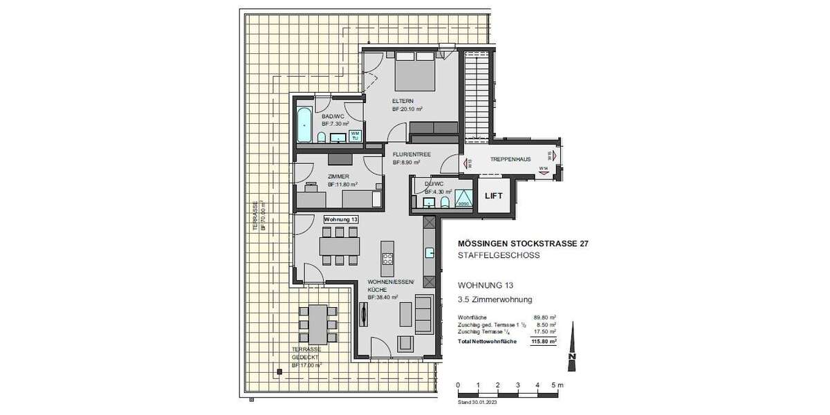 Etagenwohnung Mössingen - 3.5 Zimmer, 115 m&sup2;, 679.900&euro; | Angebot:19786102