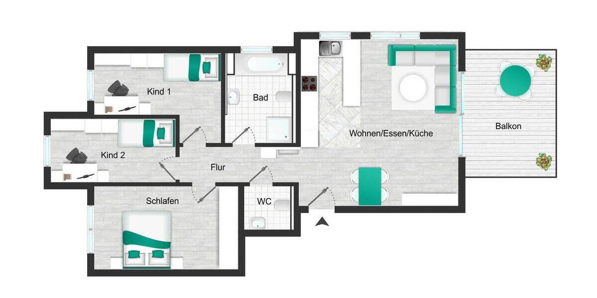 Etagenwohnung Holzgerlingen - 4 Zimmer, 91 m&sup2;, 475.000&euro; | Angebot:26105722