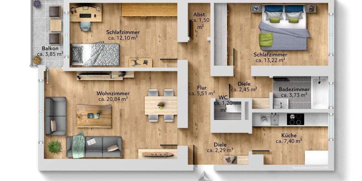 Etagenwohnung Eningen unter Achalm Eningen - 3 Zimmer, 74 m&sup2;, 239.900&euro; | Angebot:25905072