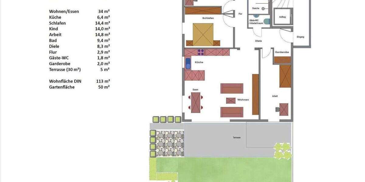 Etagenwohnung Altdorf - 4 Zimmer, 113 m&sup2;, 610.000&euro; | Angebot:25696036