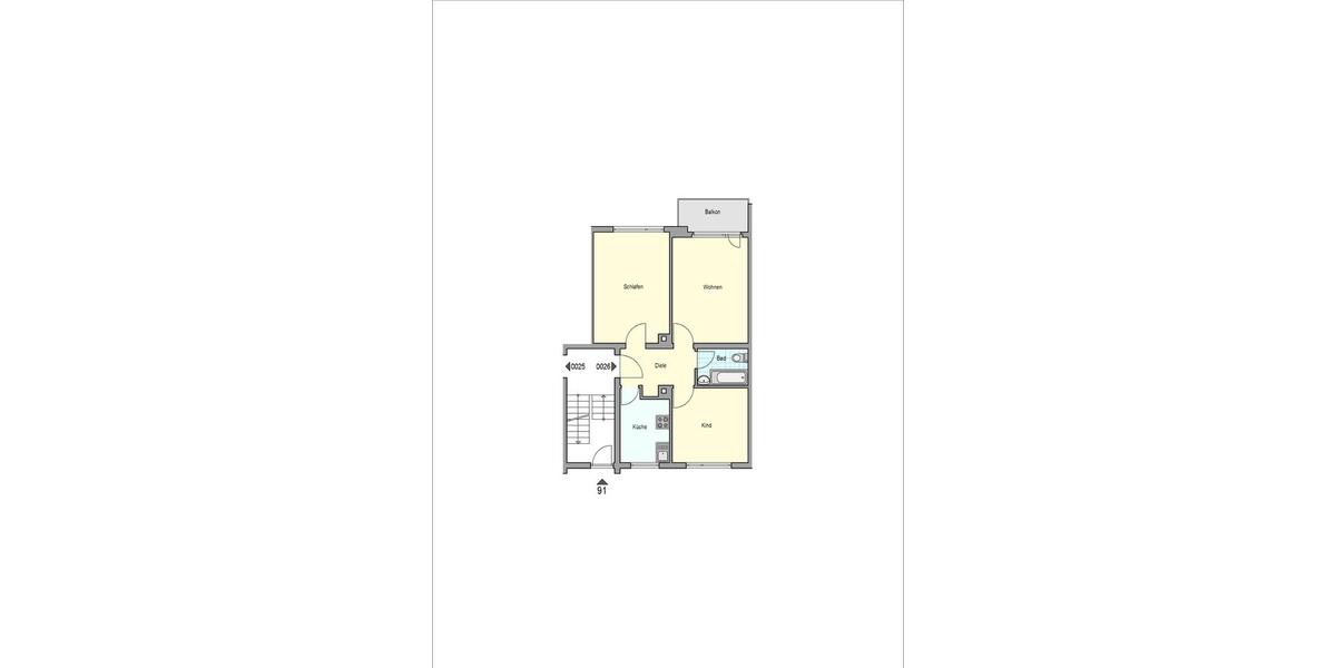 Etagenwohnung Esslingen am Neckar Brühl - 3 Zimmer, 60 m&sup2;, 729&euro; | Angebot:26635630