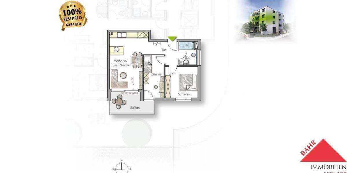 Etagenwohnung Holzgerlingen - 3 Zimmer, 64 m&sup2;, 415.000&euro; | Angebot:26094869