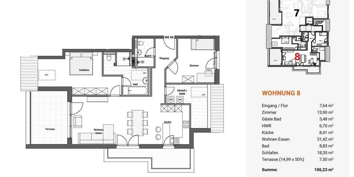 Etagenwohnung Schönaich - 3 Zimmer, 106 m&sup2;, 648.000&euro; | Angebot:25726623