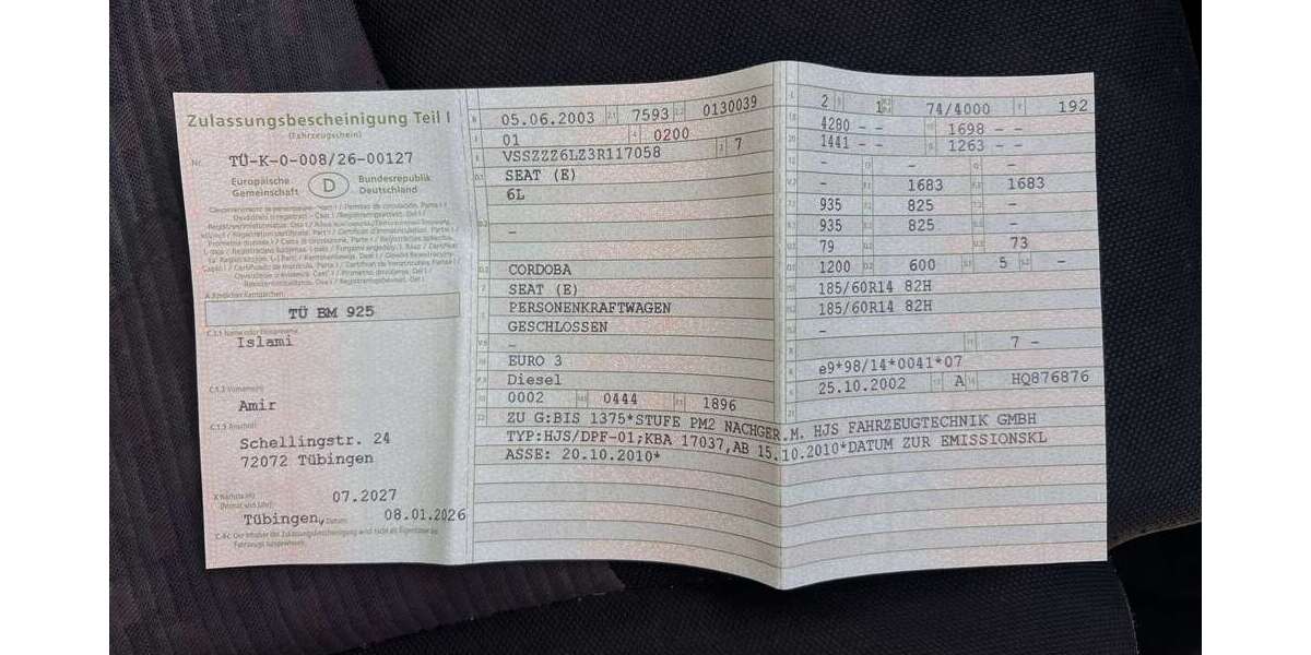 Seat Cordoba 200.000 km 1.500 &euro; Tübingen, Universitätsstadt 72072